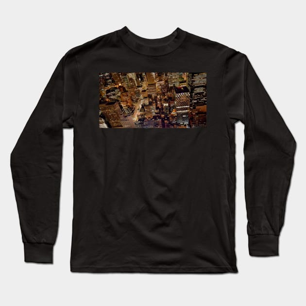 manhattan night Long Sleeve T-Shirt by psychoshadow